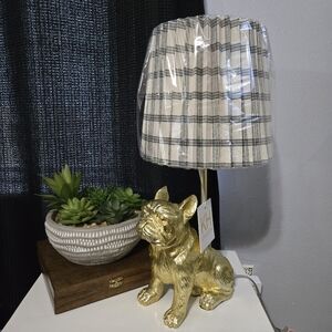 Large Gold French Bulldog Table Lamp Pug Frenchie
